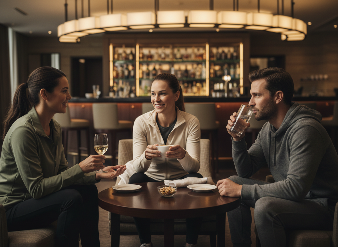 Post-game social at club bar